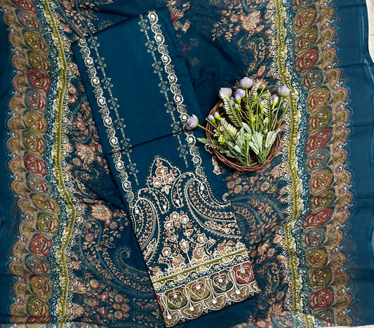 क्रेप स्किन विद ब्लैक सूट फ़ैब्रिक/ समर मार्केट कलेक्शन