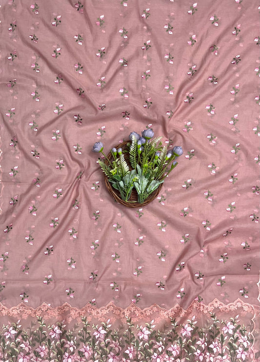 माल कॉटन डस्टी गुलाबी सूट फैब्रिक / कॉटन बाज़ार