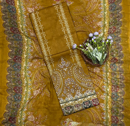 81A Cotton Dark Mustard Suit Fabric / CKC Cotton Bazaar