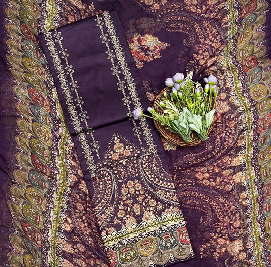 82A Cotton Dark Purple Suit Fabric / CKC Cotton Bazaar
