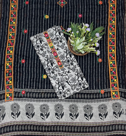 550B Cotton Grey and Black suit Fabric / CKC Cotton Bazaar