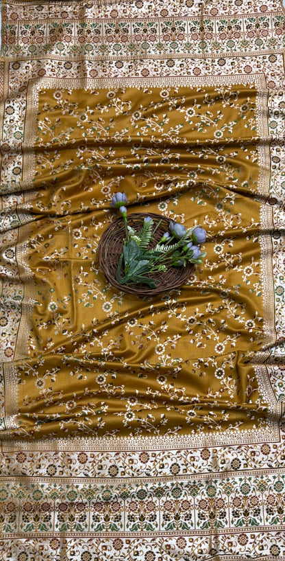 Banarasi Pashmina Musturd Suit Fabric/ Winter Suits