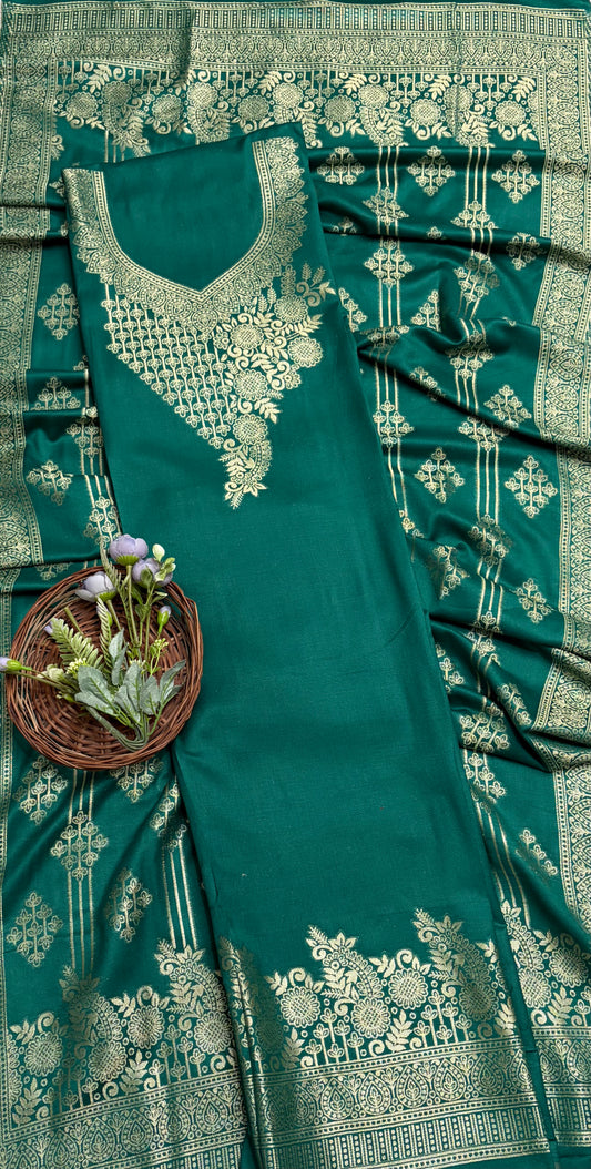 Pashmina green Suit Fabric/ Winter Suits