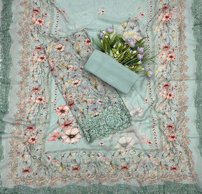 758B Georgette Mint Green Suit Fabric / CKC Georgette Suits