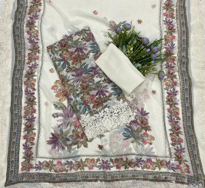 759B Georgette Off White Suit Fabric / CKC Georgette Suits