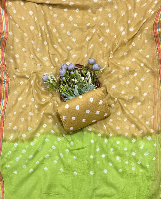 Jaipuri Green With Brown Suit Fabric / CKC Jaipuri Suits
