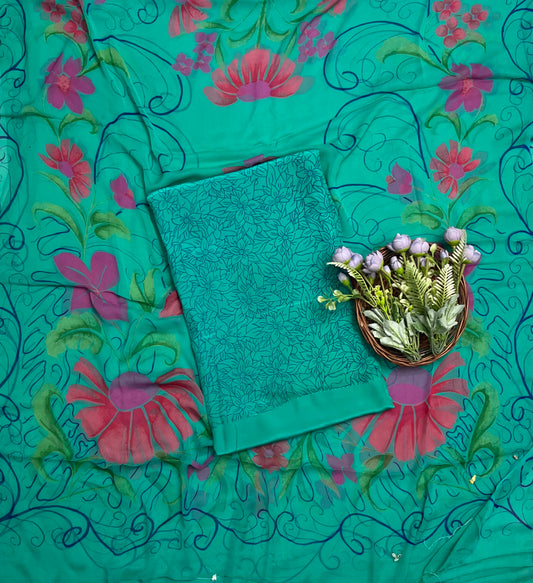 क्रेप स्किन विद ब्लैक सूट फ़ैब्रिक/ समर मार्केट कलेक्शन