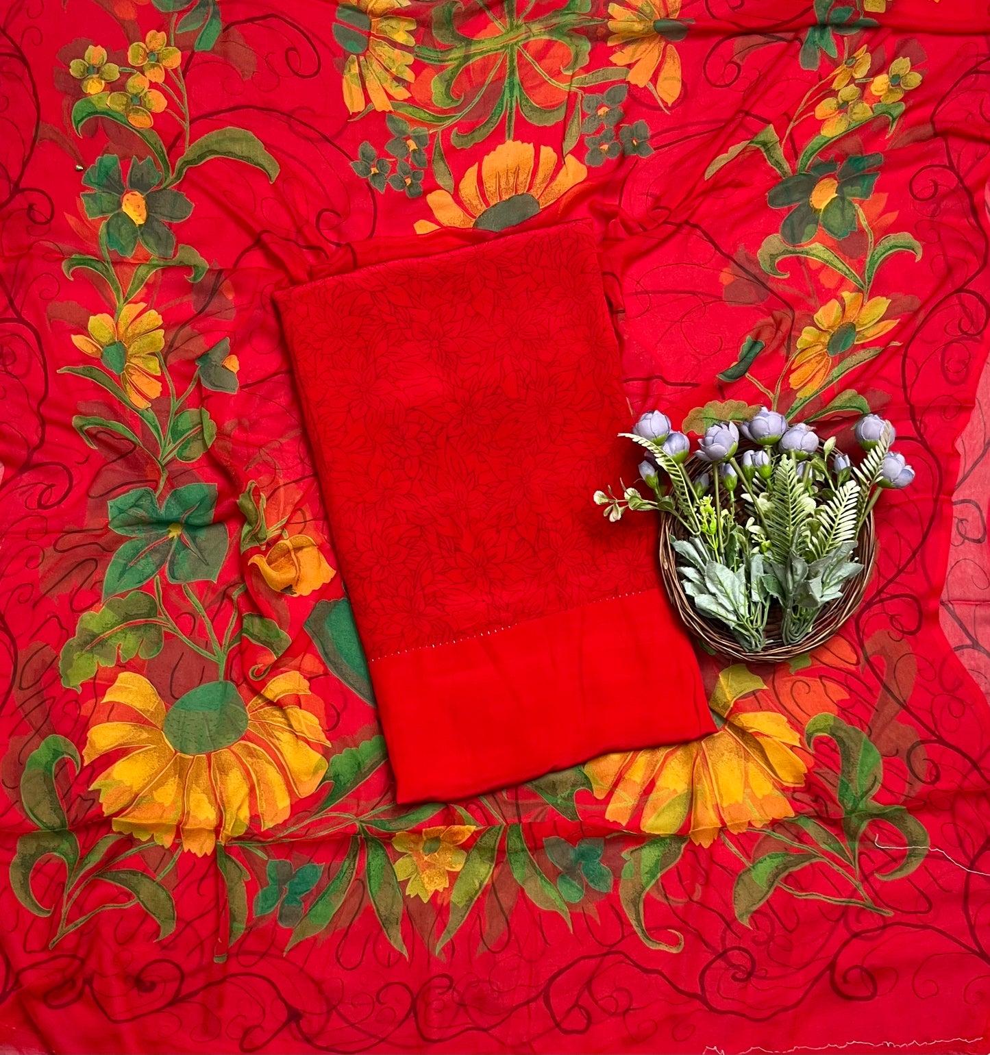 Ckc 405 Crepe Red Suit Fabric / CKC Crepe Suits
