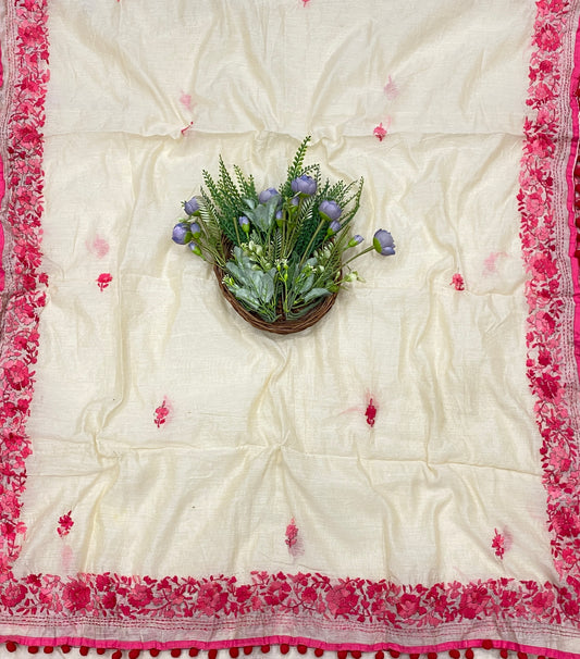 785B Mul Chanderi Pink Suit Fabric/ CKC Mul Cotton