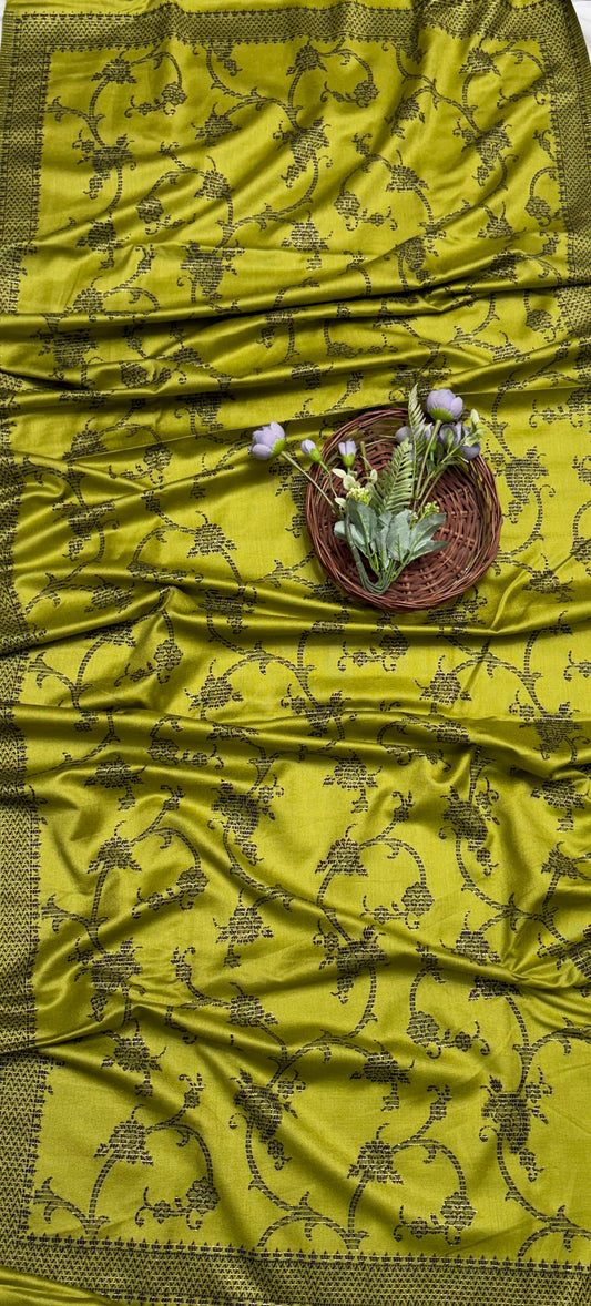 Pashmina Light Mehndi Green Suit Fabric/ CKC Winter Suits