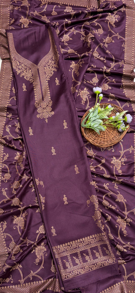 Pashmina Wine Suit Fabric/ CKC Winter Suits