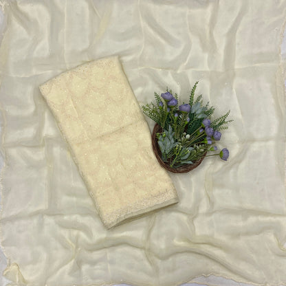 816B Georgette Cream Color Suit Fabric/ CKC Partywear Collection