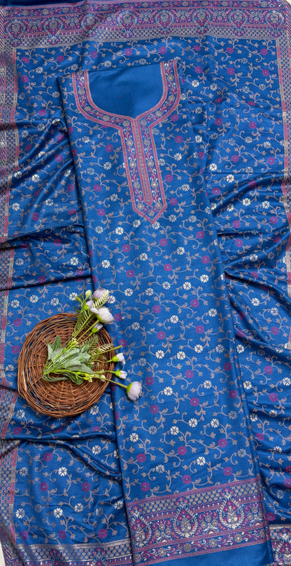 Pashmina Blue Suit Fabric/ CKC Winter Suits