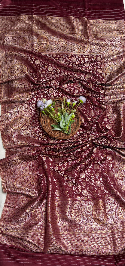 Banarasi Pashmina Dark Maroon Suit Fabric/ CKC Winter Suits