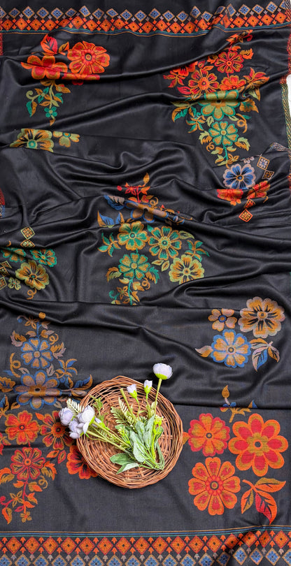 769C Pashmina Black Suit Fabric/ CKC Winter Suits