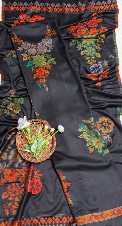 769C Pashmina Black Suit Fabric/ CKC Winter Suits