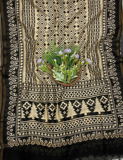 828B Maheshwari Black Suit Fabric / CKC Maheshwari Suits