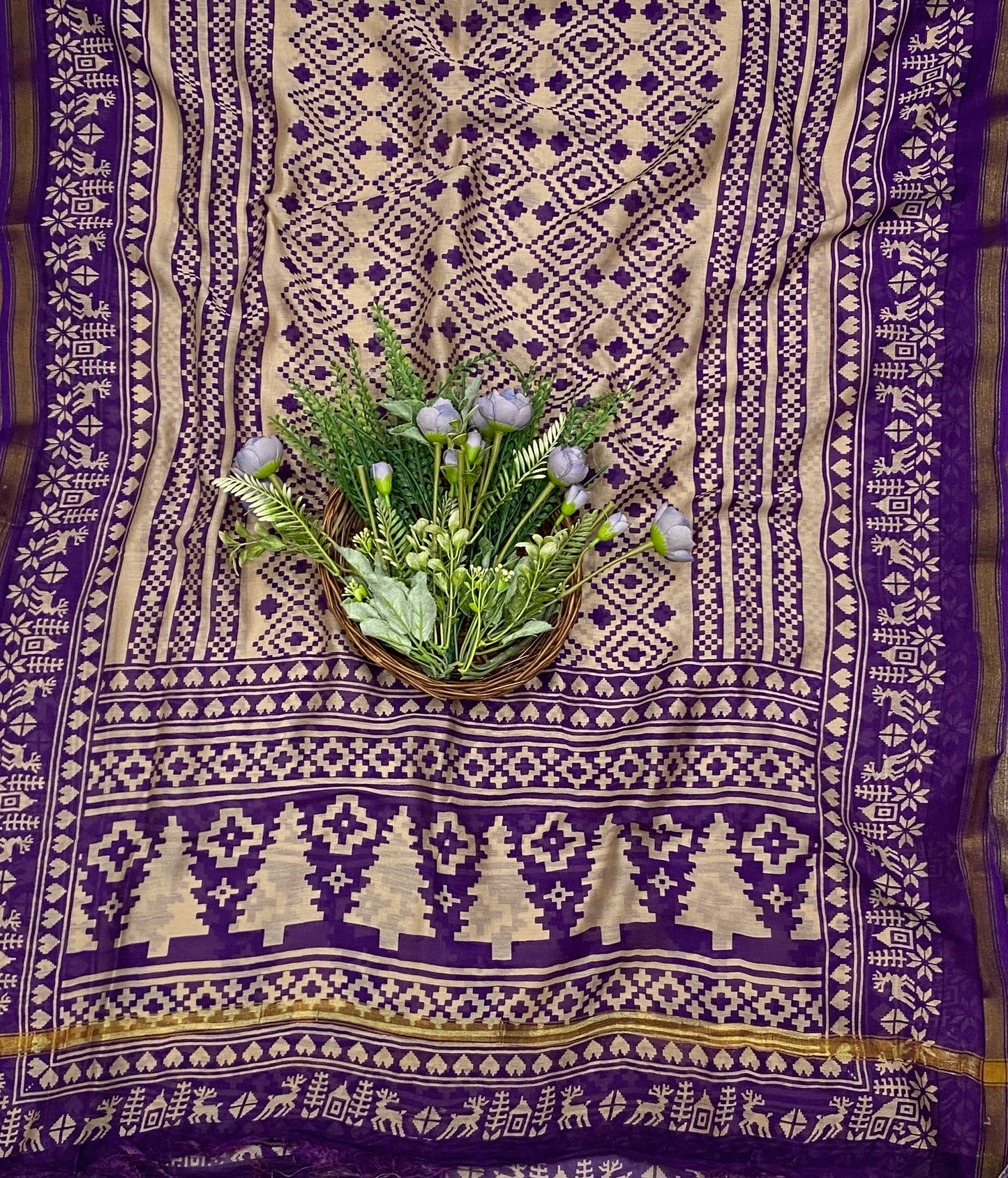 829B Maheshwari Purple Suit Fabric / CKC Maheshwari Suits