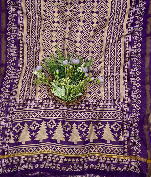 829B Maheshwari Purple Suit Fabric / CKC Maheshwari Suits