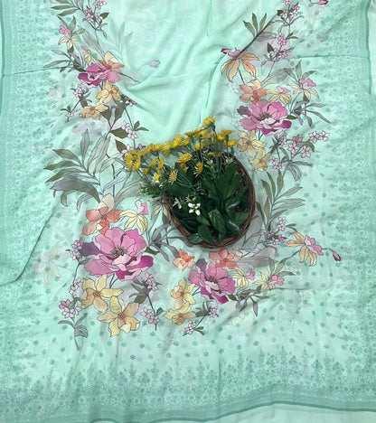 Ckc 110 Georgette Light Sea Blue Suit Fabric / CKC Georgette Suits