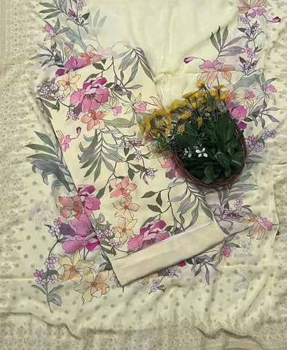 Ckc 109 Georgette Light Lemon Suit Fabric / CKC Georgette Suits