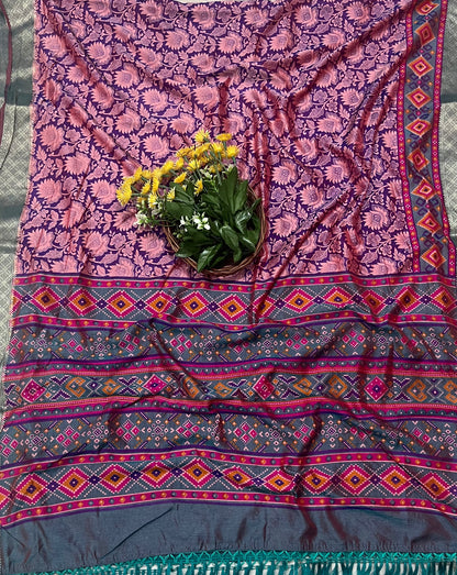 12A Patola Silk Purple Suit Fabric / CKC Patola Silk Suits