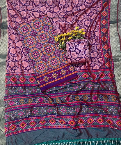 12A Patola Silk Purple Suit Fabric / CKC Patola Silk Suits
