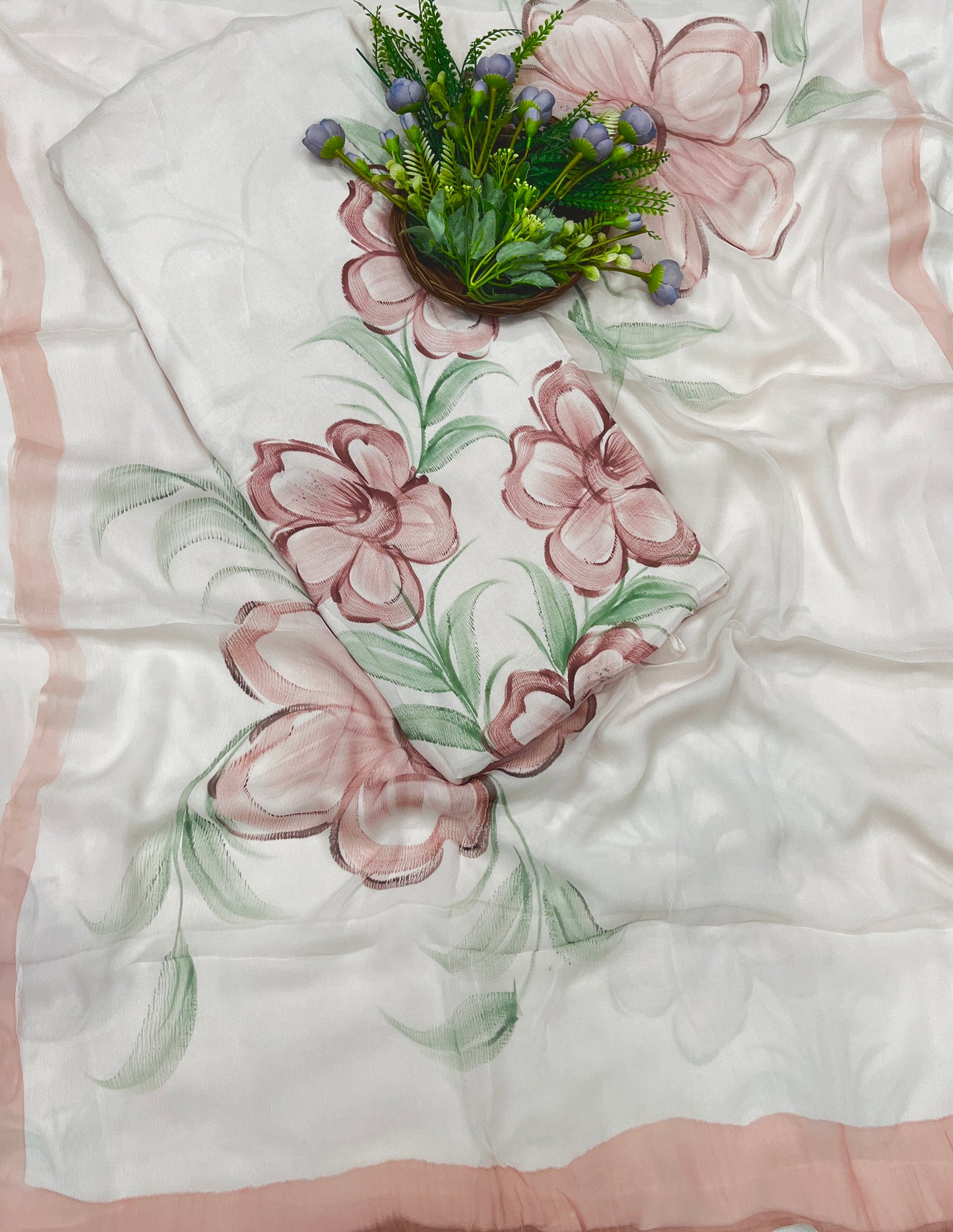 211A Chinon Powder Pink Suit Fabric/ CKC Hand Painted Suits