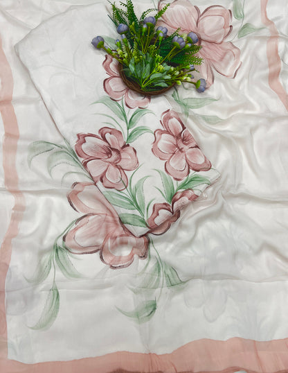 211A Chinon Powder Pink Suit Fabric/ CKC Hand Painted Suits