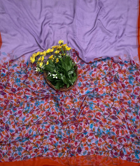 Ckc 158 Crepe Lilac Suit Fabric / CKC Phoolon Ka Ghar