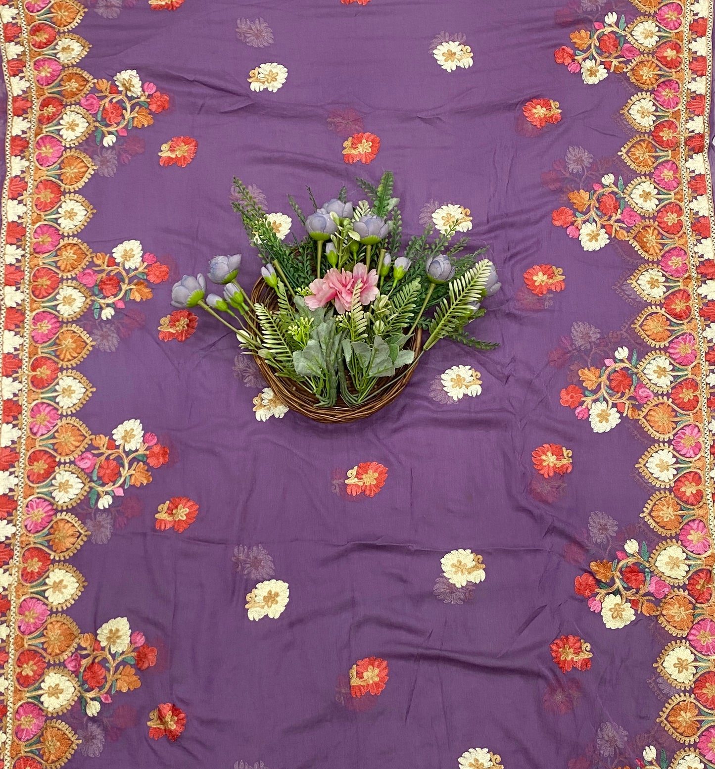 835B Rayon Aari Purple Suit Fabric / CKC Cotton Bazaar