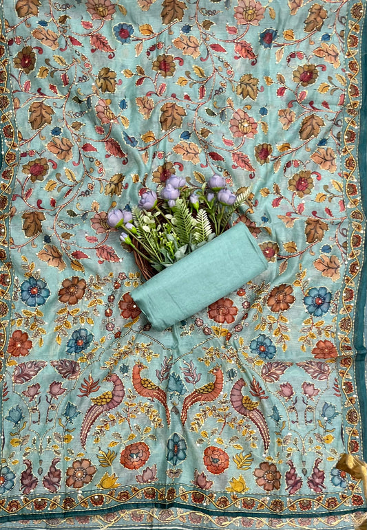 क्रेप गुलाबी सूट संग्रह / हाथ से पेंट किए गए सूट