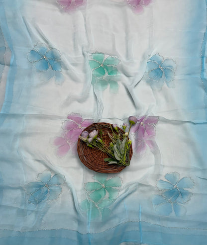 261A Crepe Sea Green Suit Fabric/ CKC Hand Painted Suits