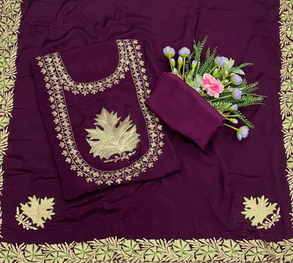 836B Chinon Wine Suit Fabric / CKC Phoolon Ka Ghar