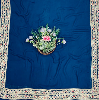 838B Georgette Navy Blue Suit Fabric / CKC Georgette Suits
