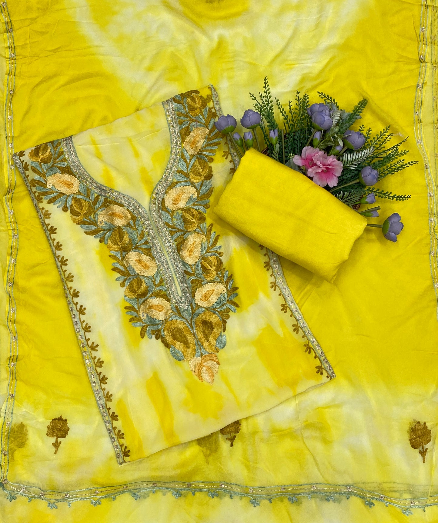 839B Georgette Yellow Suit Fabric / CKC Georgette Suits