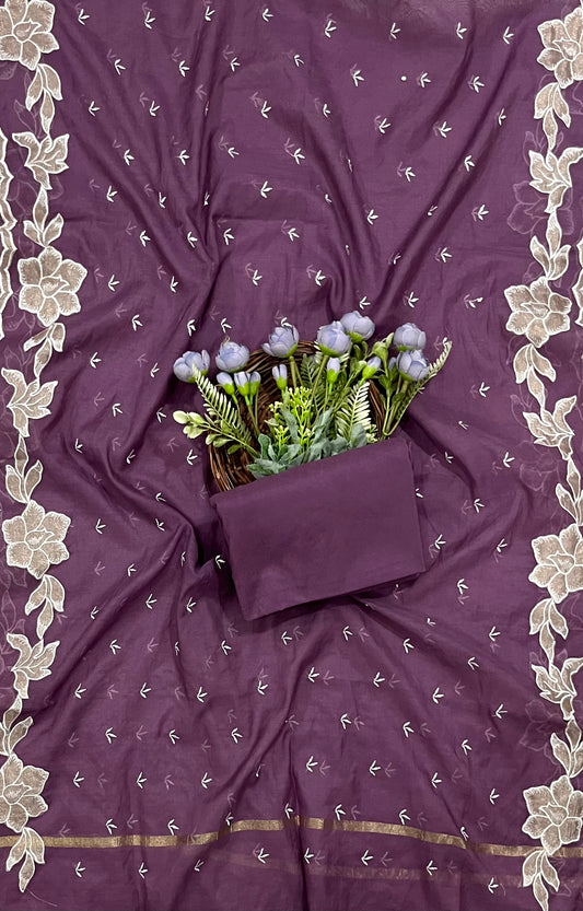 Ckc 555 Mul Cotton Dark Purple Suit Fabric/ CKC Mul Cotton
