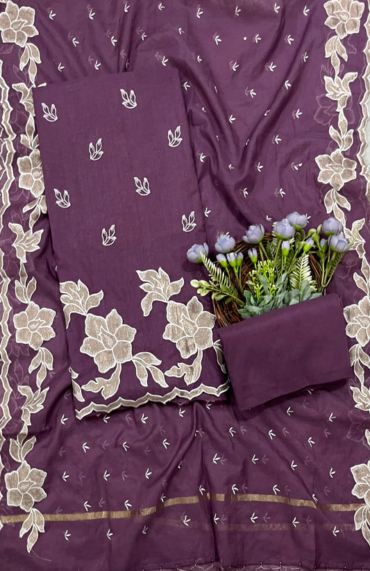 Ckc 555 Mul Cotton Dark Purple Suit Fabric/ CKC Mul Cotton