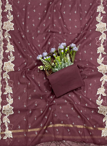 Ckc 553 Mul Cotton Dark Wine Suit Fabric/ CKC Mul Cotton