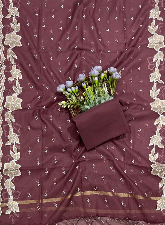 Ckc 553 Mul Cotton Dark Wine Suit Fabric/ CKC Mul Cotton