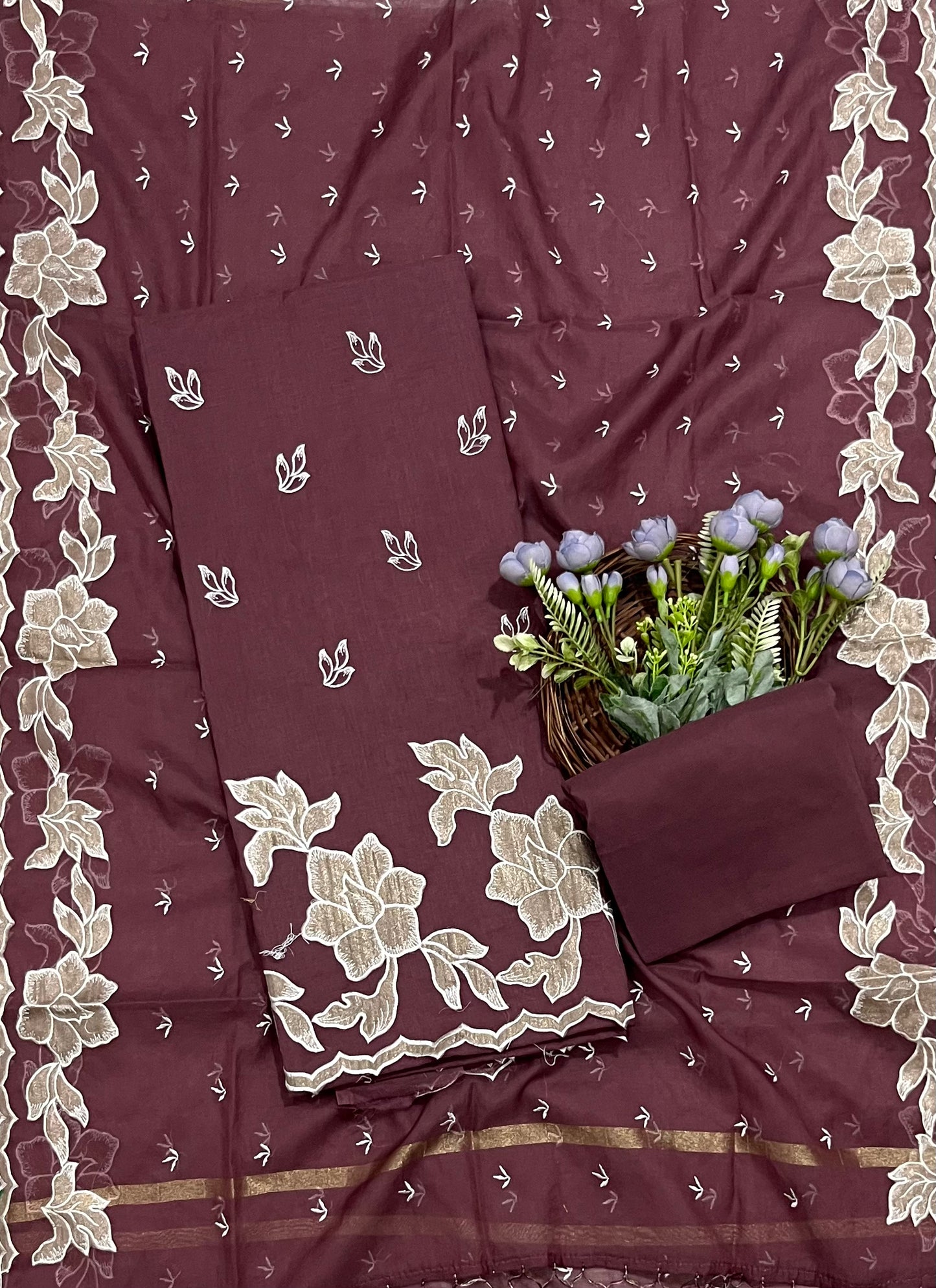 Ckc 553 Mul Cotton Dark Wine Suit Fabric/ CKC Mul Cotton