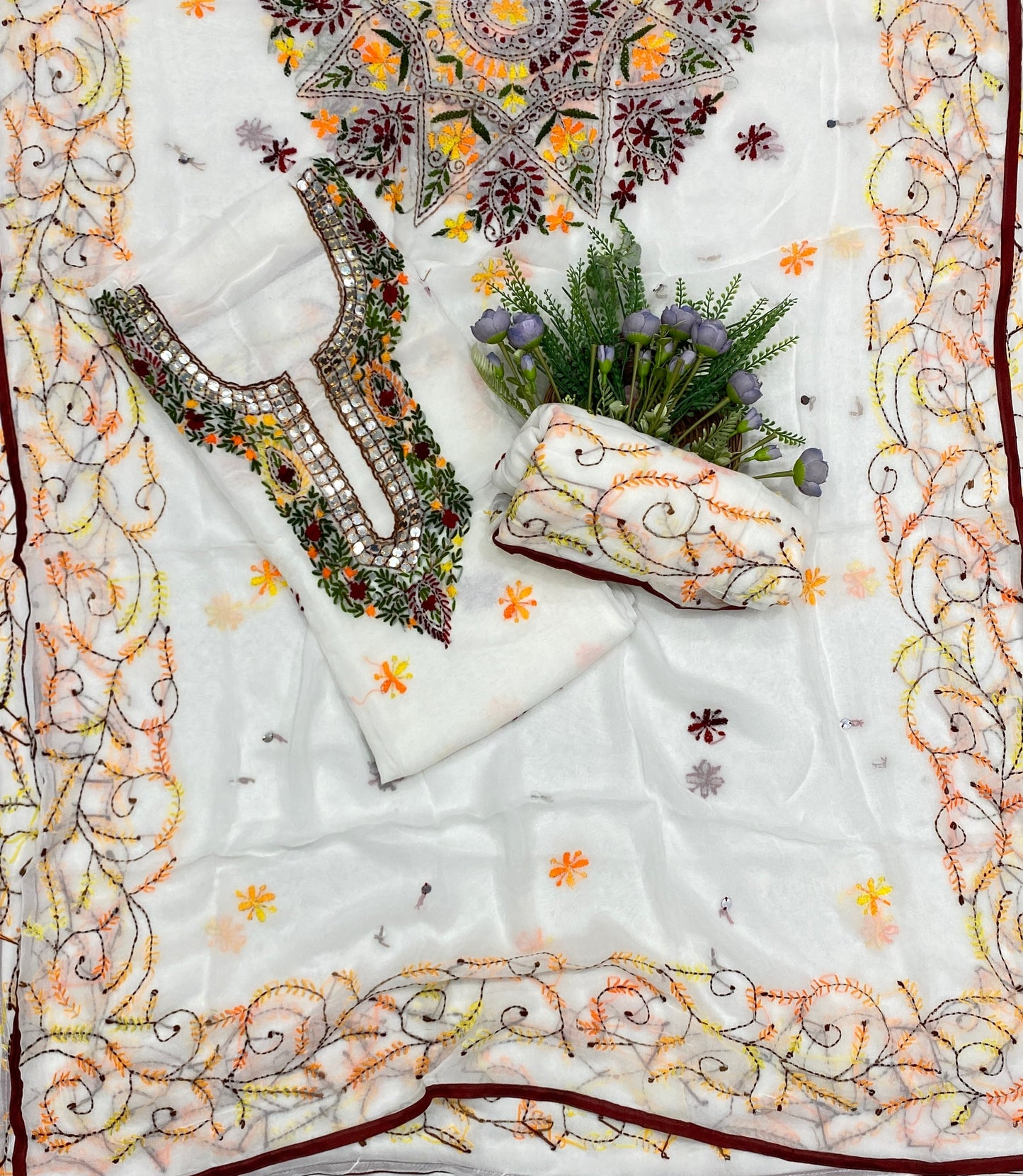 908B Georgette White Suit Fabric / CKC Georgette Suits