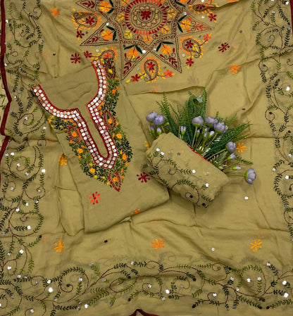 894B Georgette Khaki Suit Fabric / CKC Georgette Suits
