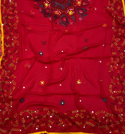 898B Georgette Red Suit Fabric / CKC Georgette Suits