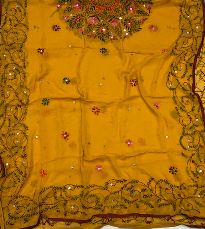 890B Georgette Mustard Yellow Suit Fabric / CKC Georgette Suits