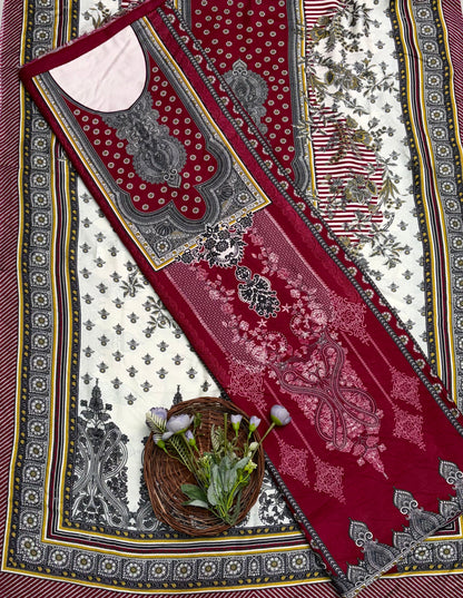Pashmina Maroon Suit Fabric / CKC Winter Suits