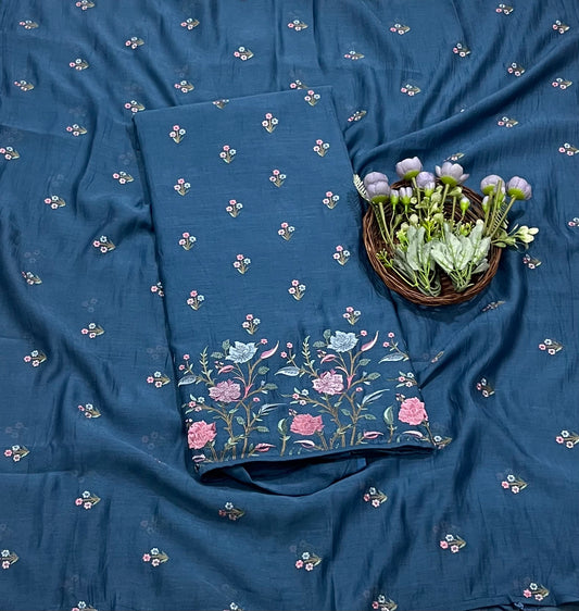 क्रेप गुलाबी सूट संग्रह / हाथ से पेंट किए गए सूट