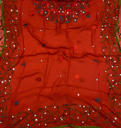 896B Georgette Red Suit Fabric / CKC Georgette Suits