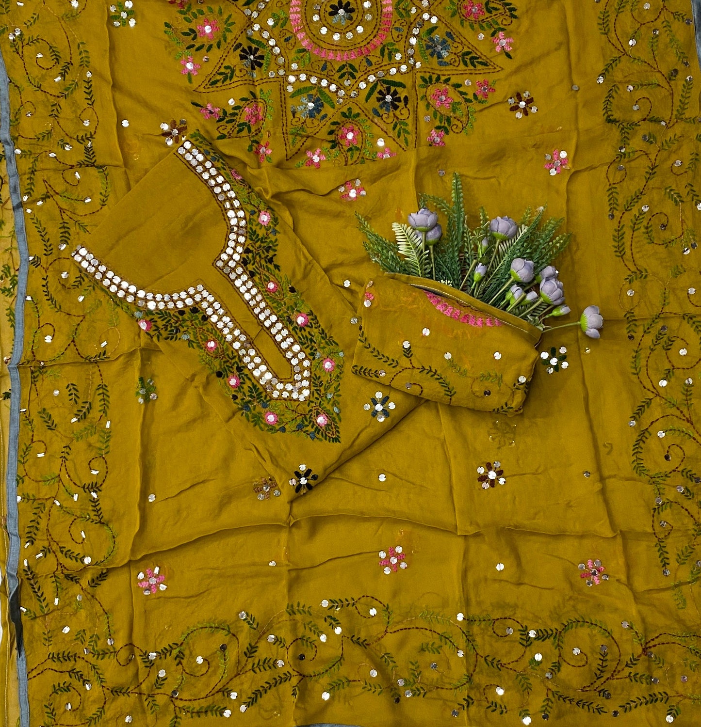 889B Georgette Mustard Suit Fabric / CKC Georgette Suits