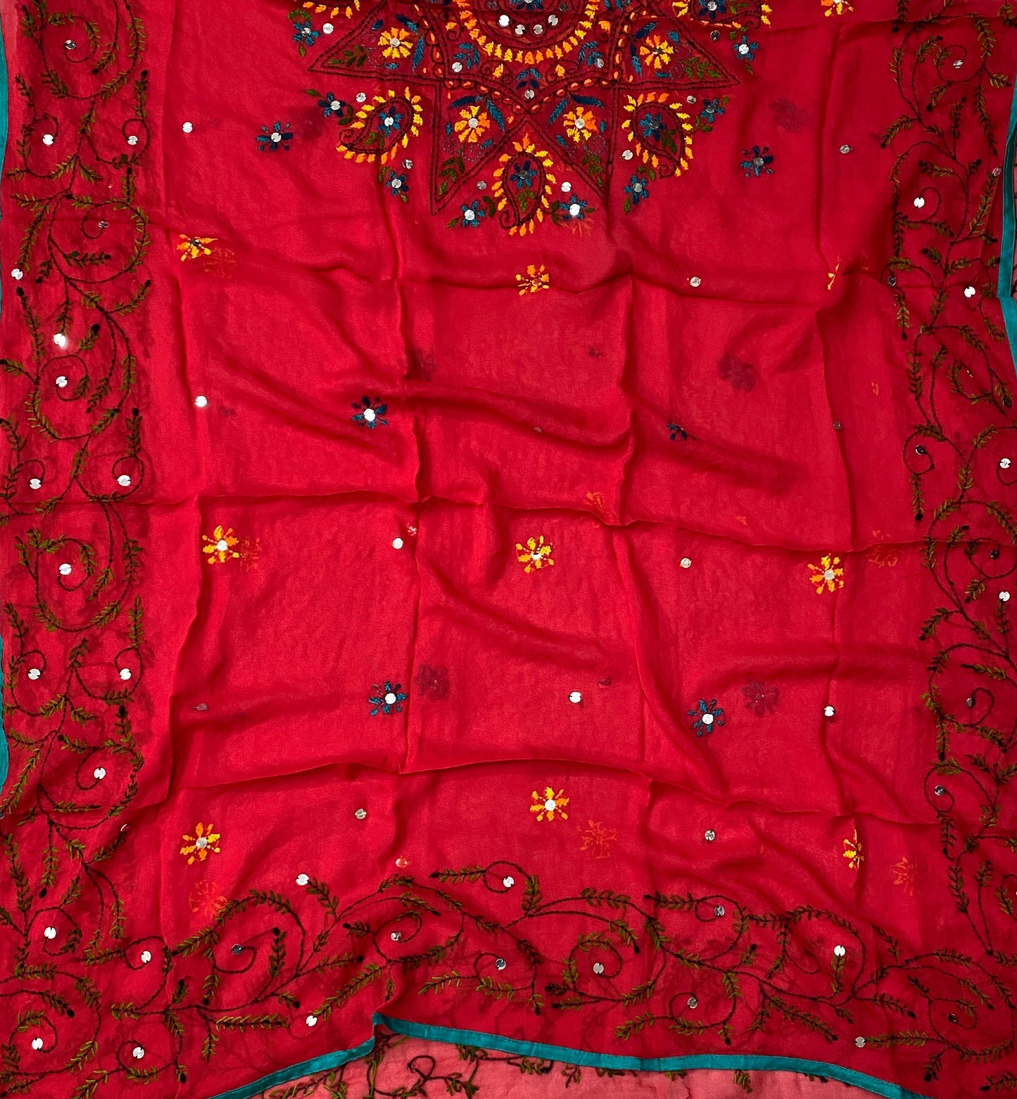 898B Georgette Red Suit Fabric / CKC Georgette Suits